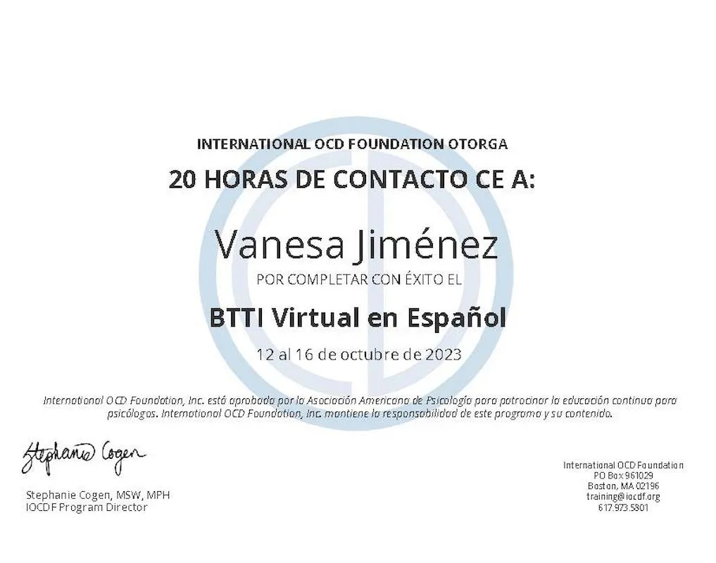certificado IOCD